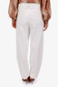 Brunello Cucinelli White Cotton Wide Leg Pleated Trousers Size US 8