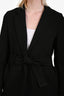 Maje Black Midi Jacket with Crystal Neck Piece Size 36
