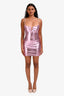 Alix NYC Pink Metallic Crystal Strap Mini Dress Size 2