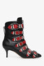 Gucci Black Leather Dionysus Accent Leather Ankle Boots Size 36.5