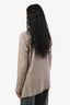 Brunello Cucinelli Taupe Long Sleeve Beaded Detail Top Size S