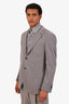 Tombolini Grey Virgin Wool Single Breasted Blazer Size 50 Mens