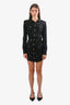 Balmain Black Long Sleeve Button Down Shirt Dress Size 34