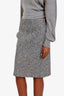 Gucci Grey Cotton Wool Midi Skirt Size 40