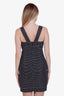 Pre-loved Chanel™ Black/White Woven Check Tweed Mini Dress Size 34
