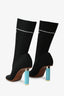 Vetements Black Rib Knit Stretch Blue Heels Size 36