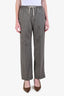 Celine Black Wool Houndstooth Drawstring Trousers Size 36