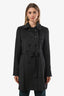 Burberry London Grey Wool Cashmere Coat Size 6