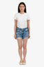 Frame Blue Denim Distressed Brigette Shorts Size 25