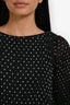 Maje Black Pleated Polka Dot LS Top Size 1