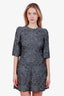 Dolce & Gabbana Grey Metallic Lurex Floral Jacquard Dress Size 40