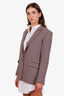 Sandro Red/Navy Wool Blend Houndstooth Blazer Size 40