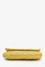 Yellow Matelasse Nappa Leather Crystal Embellished Shoulder Bag with Strap