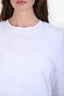 Isabel Marant White Cotton Padded Shoulder SS Top Size XS