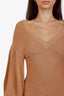 Staud Brown Knit V-Neck Maxi Dress Size XS