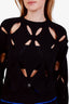 Valentino Black Virgin Wool Diamond Cut-Out Sweater Size XS