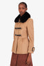 Burberry Brown Wool Cashmere Detachable Fox Collar Peacoat Size US 4