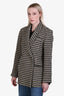 Anine Bing Black/Cream Houndstooth 'Kaia' Blazer Size S