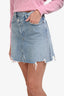 Agolde Light Blue Criss Cross Denim Mini Skirt Size 26