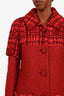 Pre-loved Chanel™ FW16 Red Fantasy Tweed Mid-length Coat Size 36