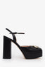 Gucci Black Leather Double G Embellished Platform Pumps Size 40.5