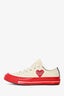 Comme des Garcons Play x Converse Cream/Red Platform Low Top Sneaker Size 9