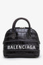 Balenciaga Black Croc Embossed Ville Mini Top Handle Bag With Strap