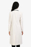 Alexander McQueen White/Black Silk Lapel Midi Coat Size 40