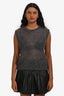 Philosophy di Alberta Ferretti Grey Mohair Sleeveless Top Size S
