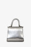Delvaux Silver Metallic Leather Brilliant Charm with Strap