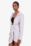 Jacquemus Purple Cinched Long Sleeve Mini Dress Size 36