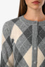 Sandro Grey/Cream Wool Blend Argyle Button Front Cardigan Size 1