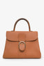 Delvaux Brown Grained Calfskin Brillant GM with Strap