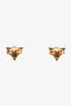 Louis Vuitton Gold Toned Essential V Stud Earrings