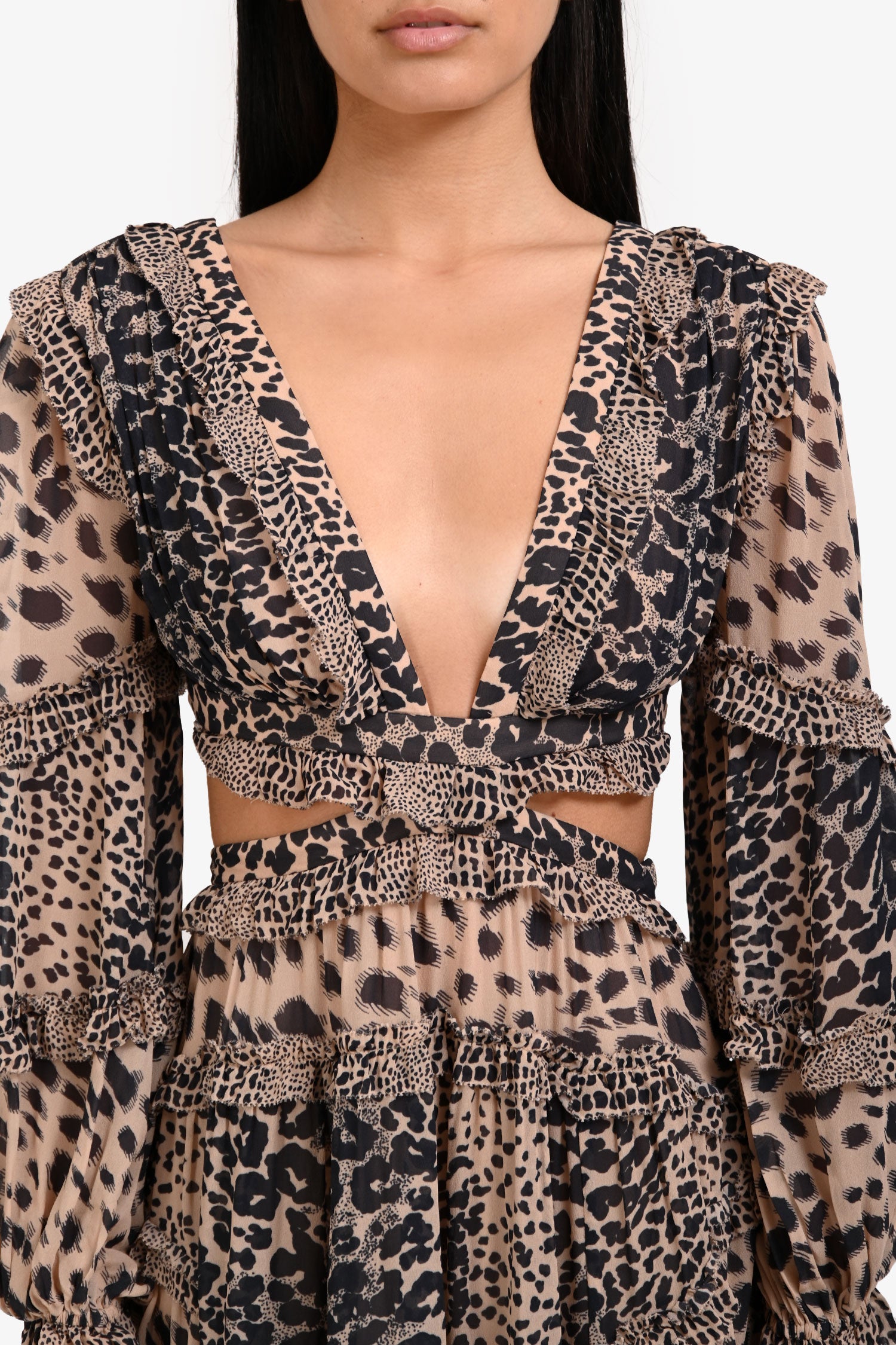 Zimmermann Leopard Print 'Allia' Cut Out Midi Dress Size XS – Mine & Yours