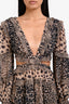 Zimmermann Leopard Print 'Allia' Cut Out Midi Dress Size XS