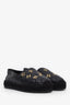 Pre-loved Chanel™ Black Leather CC Logo Espadrilles Size 37C