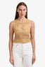Pinko Yellow Crochet Sleeveless Top Estimated Size S