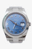 Rolex Stainless Steel Oyster Blue Roman Numeral Dial Datejust 41 Watch (126300)