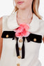 Gucci Cream Rosette Pocket Detail Sleeveless Dress Size S
