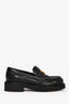Mocassins Valentino en cuir noir avec logo V, taille 36
