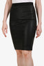Helmut Lang Black Leather Pencil Midi Skirt Size 00