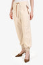 Loewe Cream Cotton Blend Terry Leather Trim Sweatpants Size XS