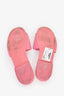 Pre-loved Chanel™ 2023 Pink Leather Logo Slides Size 37C