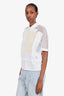 Victoria Beckham White Cotton Wool Bib Detail Shirt Size US 8