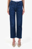 Jean Paul Gaultier Dark Blue Cotton High Waisted Wide Leg Rambler Zip Ankle Jeans Size 25