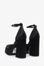 Versace Black Satin Medusa Aevitas Platform Heels Size 38.5