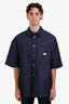 Gucci Blue Denim Oversized Short Sleeve Shirt with Web Label Size 48 Mens