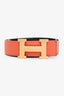 Hermès Orange 'Constance' Gold Guilochee H Logo Reversible Belt Size 80