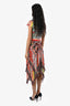 Alice and Olivia Light Blue/Multicolour Floral Print Silk Handkerchief Hem Dress Size 4